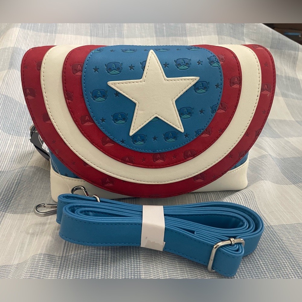 Loungefly x Marvel Captain America Shield Crossbody Ba